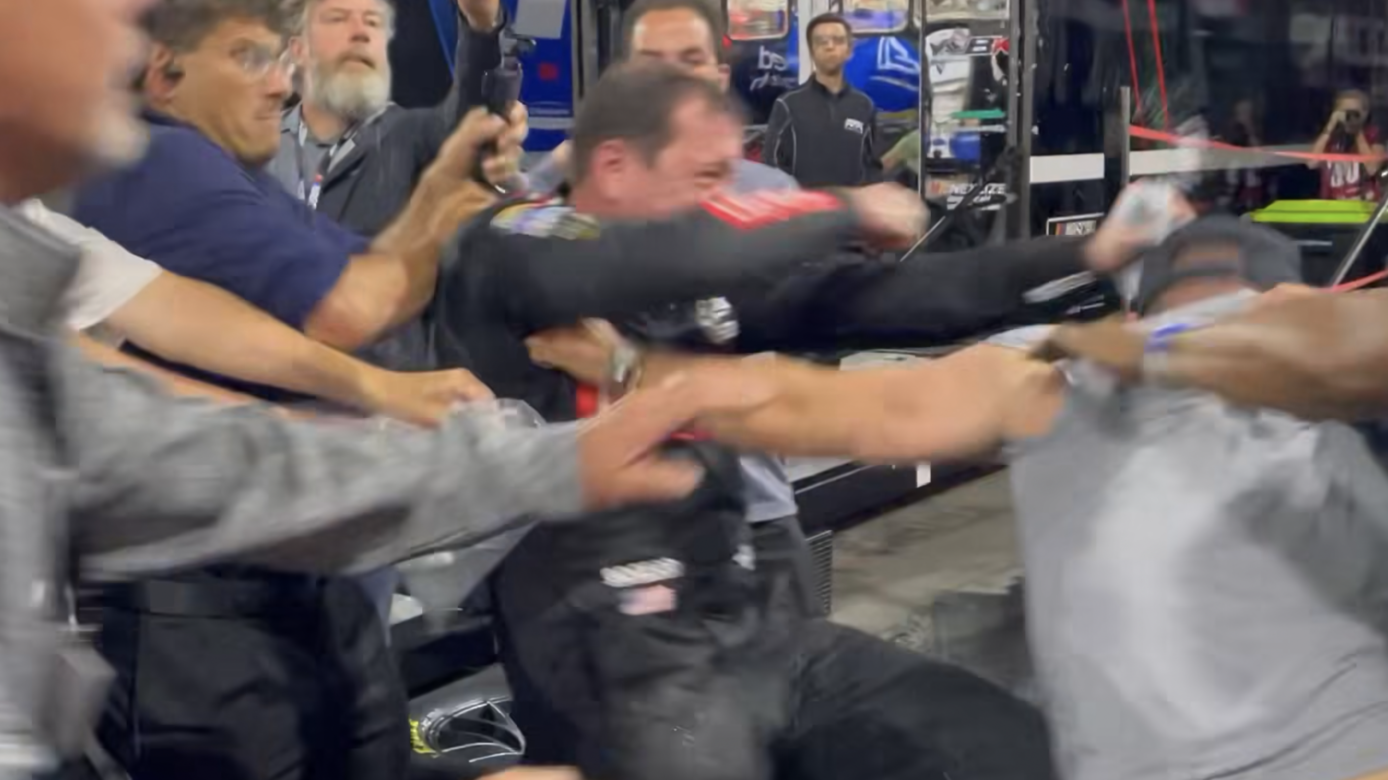 Kyle Busch and Ricky Stenhouse Jr. fight after the NASCAR All-Star Race